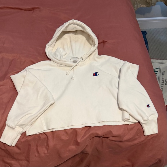 Champion Cream Reverse Weave Hoodie - Picture 2 of 4